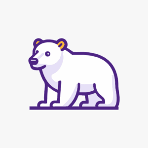 Polar bear lineal color icon